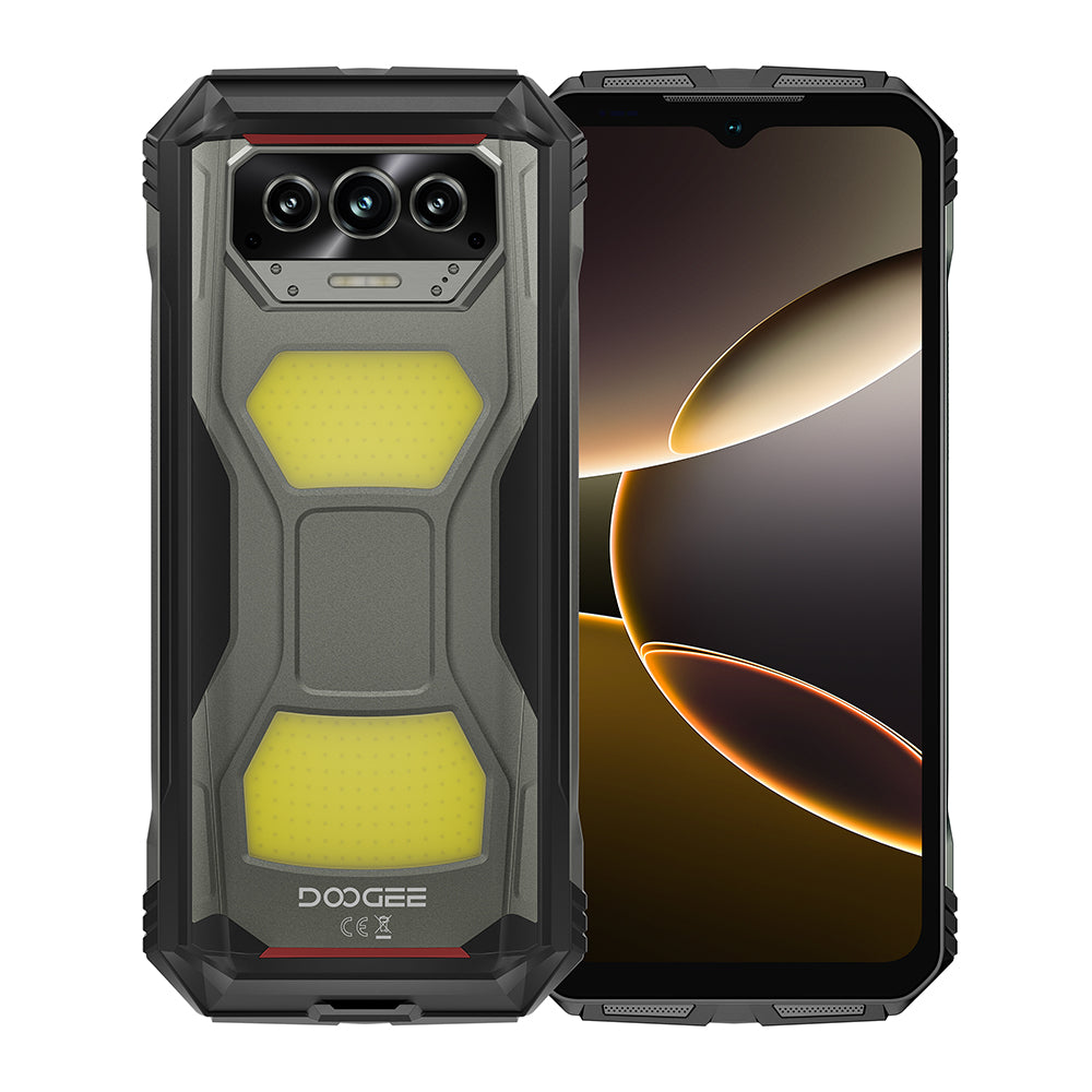 DOOGEE V Max S Teléfono robusto con Android 14 y batería grande de 22000 mAh y luces duales para acampar
