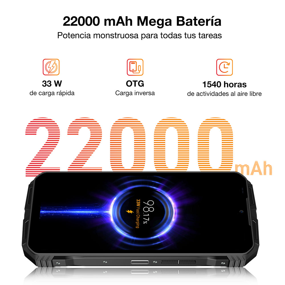 DOOGEE VMAX Plus Movil Irrompible 22000mAh Android 14 Movil Resistente 5G